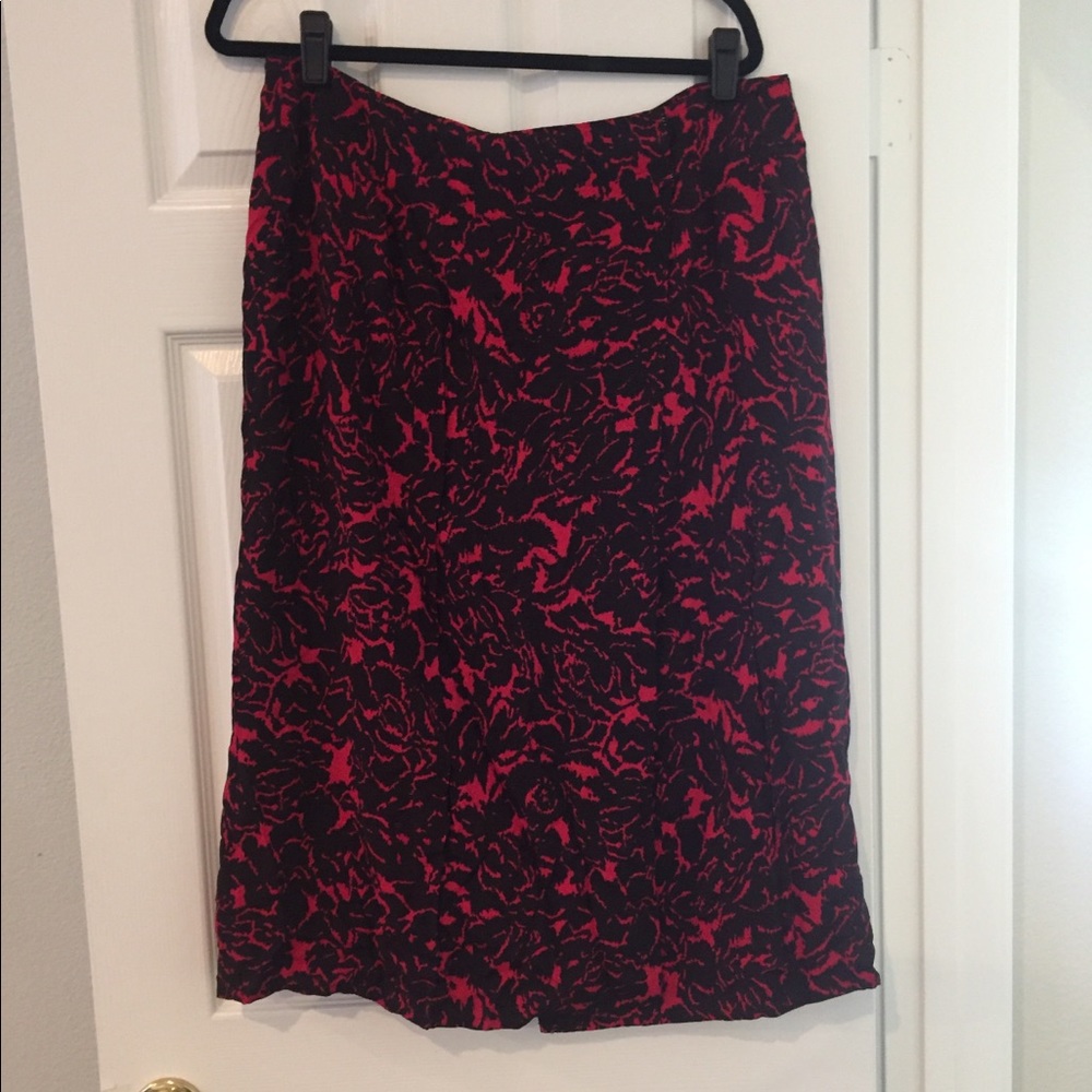 DVF vintage red wrap midi skirt size 14